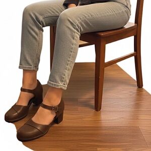 DREAM PAIRS Low Block Heel Mary Jane Pump, Women’s 7.5, Brown